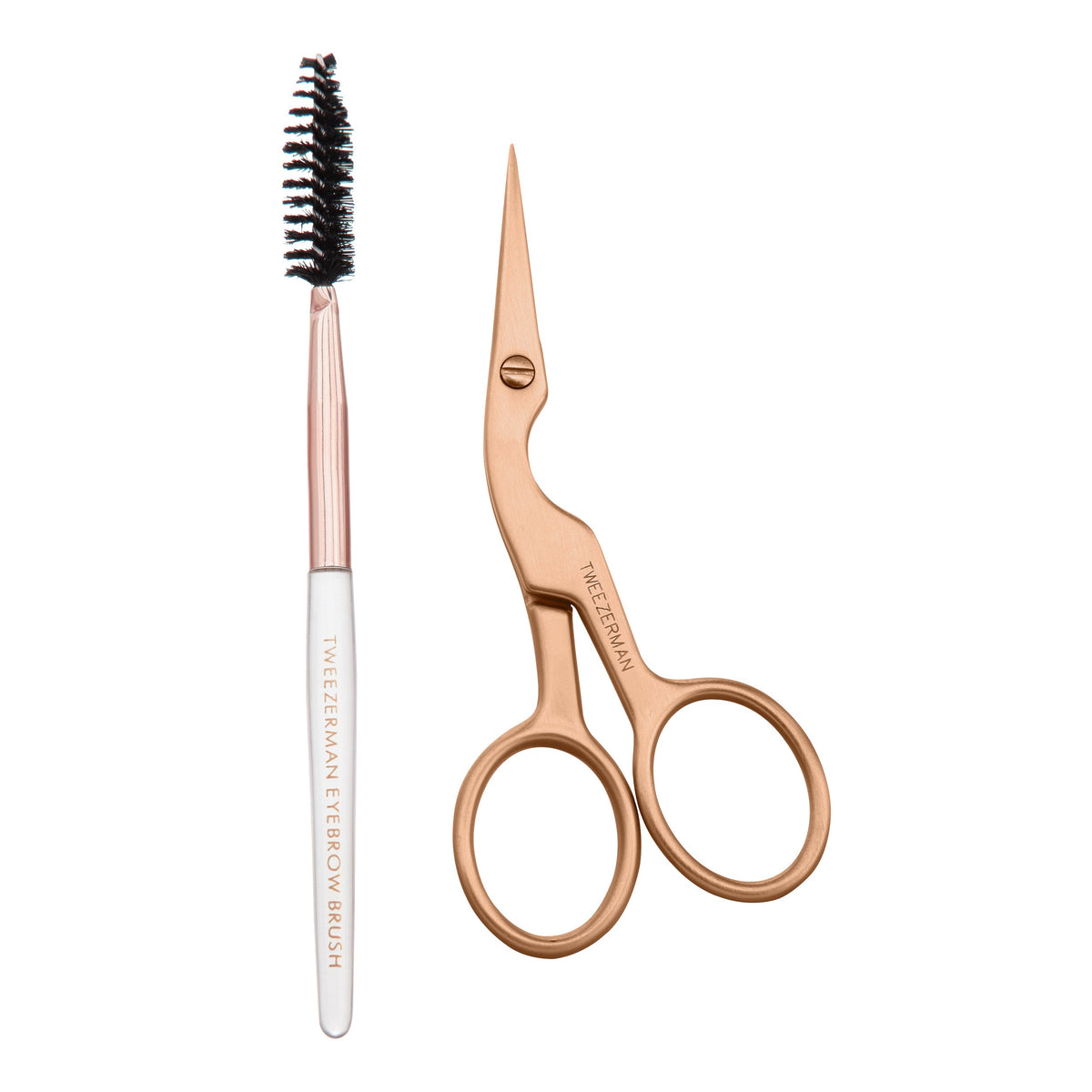 Rose Gold Brow Shaping Scissors and Brush